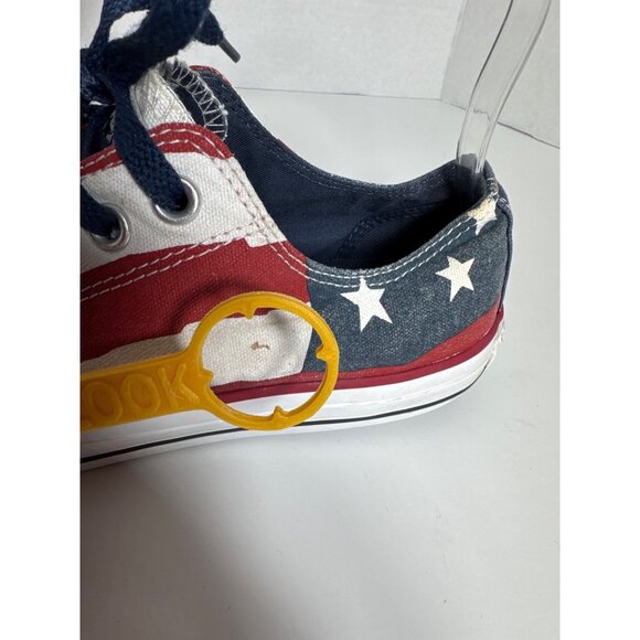 Converse All Star Low Top Sneakers American Flag Print Canvas Size 8.5 Mens - Picture 11 of 16